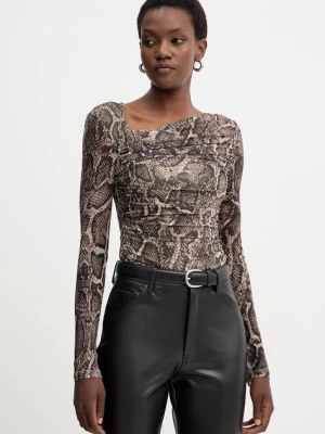 Guess longsleeve BERNARDETTE damski kolor brązowy W5BP32 KCZC2