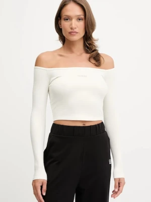 Guess longsleeve CARLA damski kolor beżowy V5YP07 K8RT2