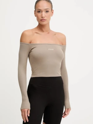 Guess longsleeve CARLA damski kolor beżowy V5YP07 K8RT2