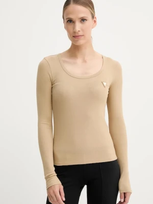 Guess longsleeve damski kolor beżowy V4BP07 K8RT2