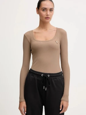 Guess longsleeve damski kolor beżowy V4BP07 K8RT2