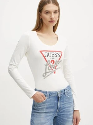 Guess longsleeve damski kolor beżowy W5RI64 I3Z14