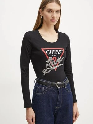 Guess longsleeve damski kolor czarny W5RI64 I3Z14