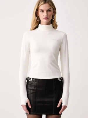 Guess longsleeve damski z bawełną GRETA beżowy