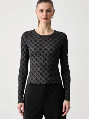 Guess longsleeve damski z wiskozą FAUSTA czarny