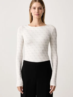 Guess longsleeve damski z wiskozą TEODORA beżowy