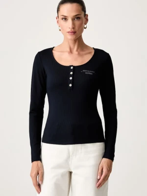 Guess longsleeve damski z wiskozy X NORTH SAILS granatowy