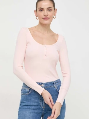Guess longsleeve KARLEE damski kolor różowy W2YP46 KBCO2