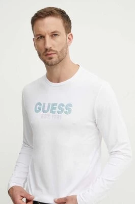 Guess longsleeve męski kolor biały z nadrukiem M4YI33 J1314