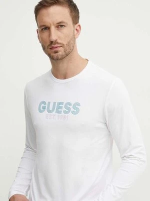 Guess longsleeve męski kolor biały z nadrukiem M4YI33 J1314