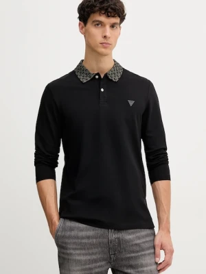 Guess longsleeve męski kolor czarny gładki M5YP58 K7O64