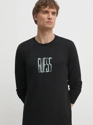 Guess longsleeve męski kolor czarny z nadrukiem M4BI34.J1314