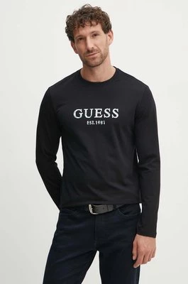 Guess longsleeve męski kolor czarny z nadrukiem M4YI39 J1314