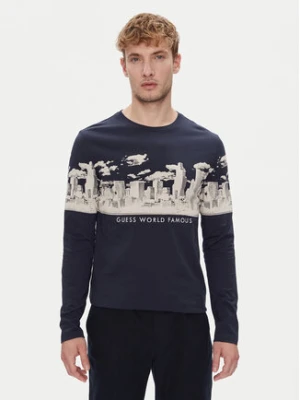 Guess Longsleeve Skyline M3YI13 I3Z13 Granatowy Slim Fit