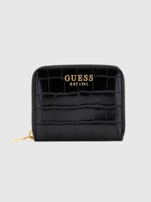 GUESS Mały czarny portfel Laurel SLG Small Zip Around