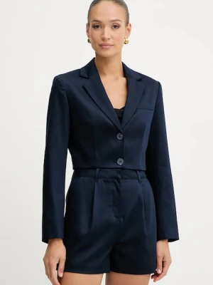 Guess marynarka APOLLINE kolor granatowy jednorzędowa gładka W5YN11 WHG92