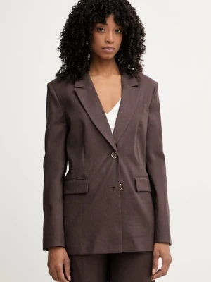 Guess marynarka jednorzędowa damska z dodatkiem lnu CARLA