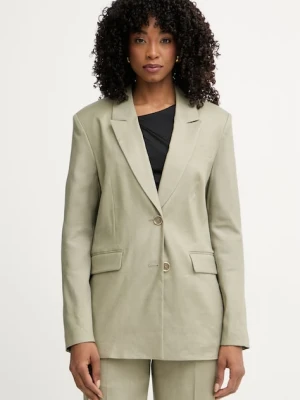 Guess marynarka jednorzędowa damska z dodatkiem lnu CARLA