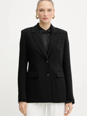 Guess marynarka THEOLINE kolor czarny jednorzędowa gładka W5YN46 WGHC2