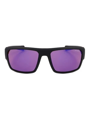 Guess Męskie okulary przeciwsłoneczne w kolorze czarno-fioletowym rozmiar: 60