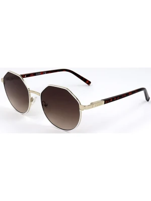 Guess Męskie okulary przeciwsłoneczne w kolorze srebrno-brązowym rozmiar: 53