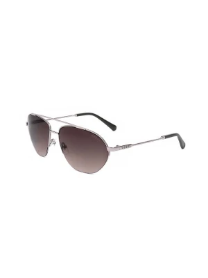 Guess Męskie okulary przeciwsłoneczne w kolorze srebrno-brązowym rozmiar: 61