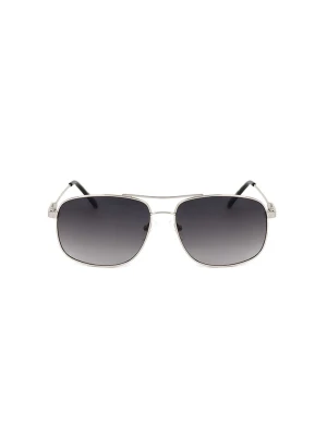 Guess Męskie okulary przeciwsłoneczne w kolorze srebrno-czarnym rozmiar: 59