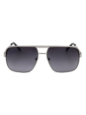 Guess Męskie okulary przeciwsłoneczne w kolorze srebrno-czarnym rozmiar: 59