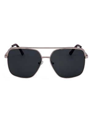 Guess Męskie okulary przeciwsłoneczne w kolorze srebrno-czarnym rozmiar: 60