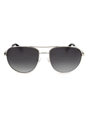 Guess Męskie okulary przeciwsłoneczne w kolorze srebrno-czarnym rozmiar: 61