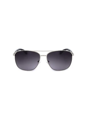 Guess Męskie okulary przeciwsłoneczne w kolorze srebrno-czarnym rozmiar: 63