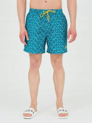 GUESS Męskie szorty kąpielowe niebiesko-granatowe, Rozmiar M