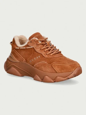 Guess MICOLA3 sneakersy damskie zamszowe brązowy