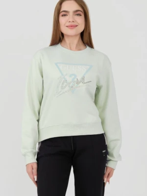 GUESS Miętowa damska bluza Icon, Rozmiar XL