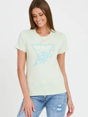 GUESS Miętowy t-shirt Icon Tee
