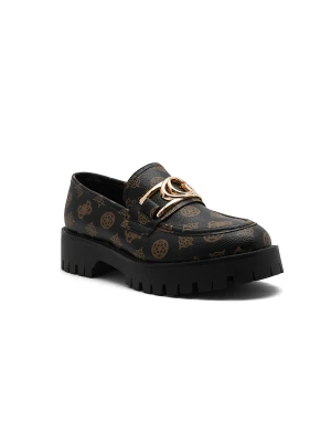 Guess Loafersy Ilary | z dodatkiem skóry czarny