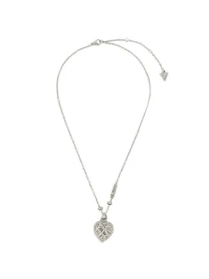 Guess Naszyjnik Heart Cage JUBN03 099JW Srebrne rodowanie