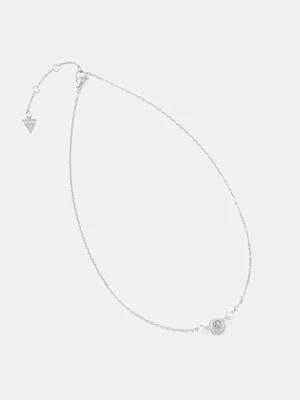 Guess naszyjnik z zawieszką damski ze stali nierdzewnej TINY PEARLY srebrny