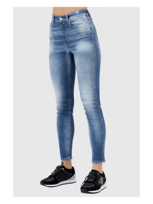 GUESS Niebieskie jeansy damskie z wysokim stanem, Rozmiar 25/29