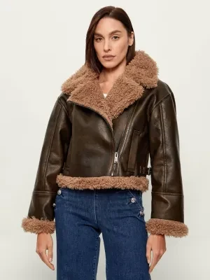 GUESS Ocieplana kurtka YOLENE | shearling | Regular Fit