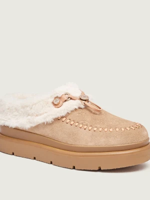 Guess Ocieplane mule Kendry | zamsz beżowy