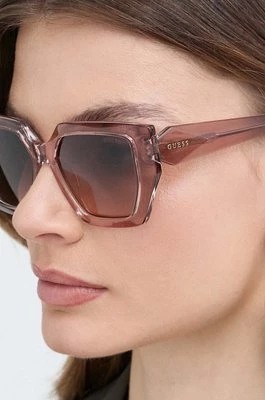 Guess okulary przeciwsłoneczne damskie kolor beżowy GU7896_5347F