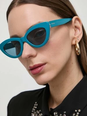 Guess okulary przeciwsłoneczne damskie kolor niebieski GU7905 5289V