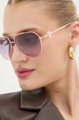 Guess okulary przeciwsłoneczne damskie kolor złoty GF6140 28T