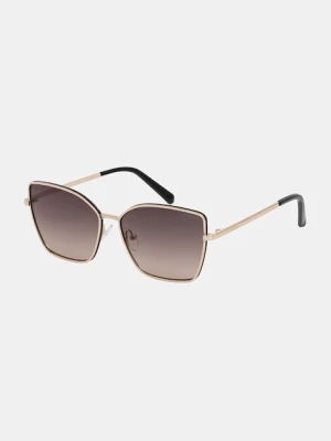 Guess okulary przeciwsłoneczne kocie oczy damskie złoty