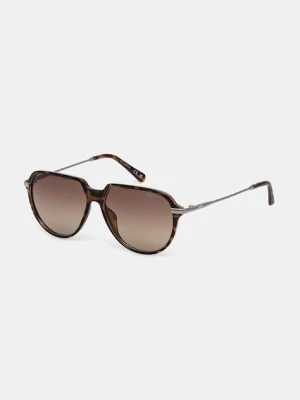 Guess okulary przeciwsłoneczne męskie kolor brązowy GU00067 52H