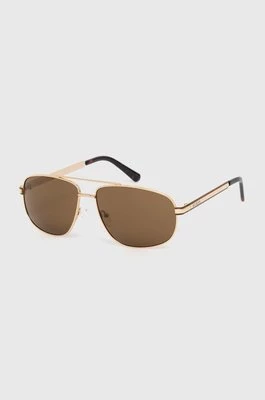 Guess okulary przeciwsłoneczne męskie kolor złoty GF0244 32E