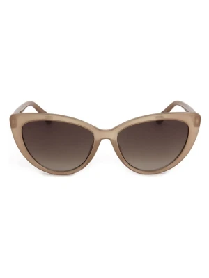 Guess Okulary przeciwsłoneczne unisex w kolorze beżowym rozmiar: 56