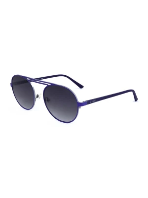 Guess Okulary przeciwsłoneczne unisex w kolorze niebieskim rozmiar: 55