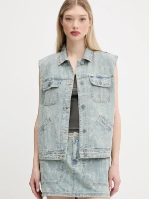 Guess Originals bezrękawnik jeansowy damski kolor niebieski przejściowy W5GN82 D5OTA